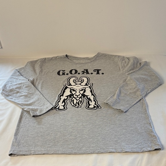 Gray Long Sleeve G.O.A.T. Graphic Tee - Picture 2 of 5